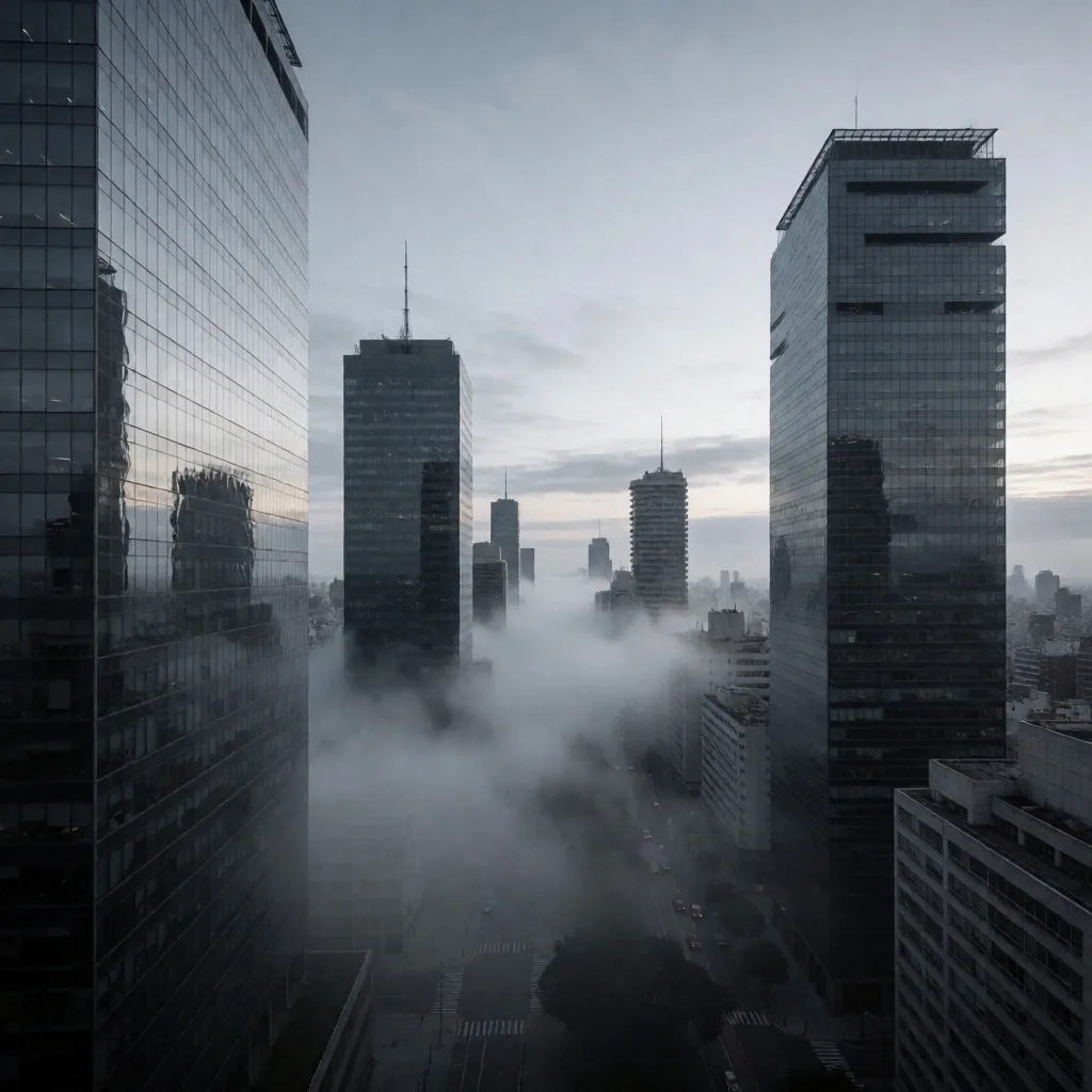 Distrito financiero de Buenos Aires al atardecer